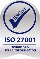 Sello ISO 27001, seguridad de la información, certificado por BSCert